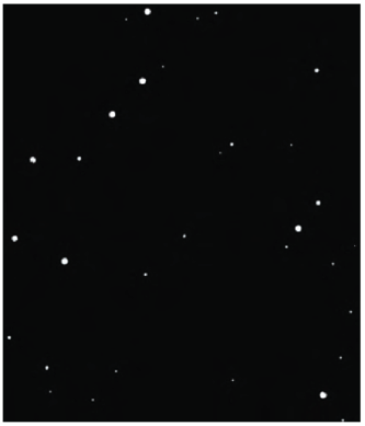 A portion of the night sky with stars 