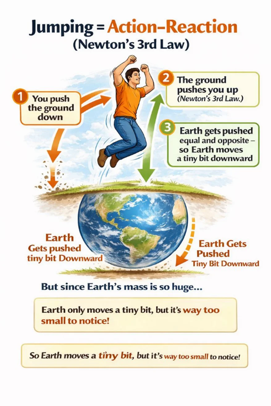 Apple and Earth pulling each other diagram